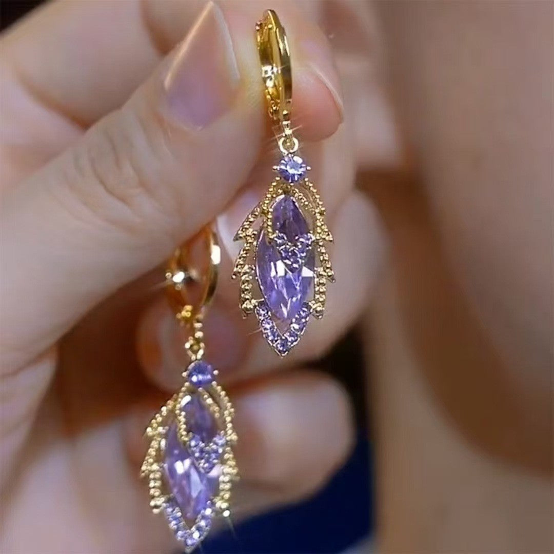 Wholesale  diamond leaf  earrings